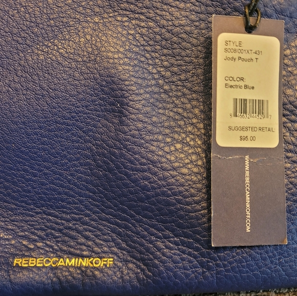 $15 For $95 NWT!! "T" MONOGRAM Rebecca Minkoff Jody CLUTCH Electric Blue💙 - Picture 8 of 9